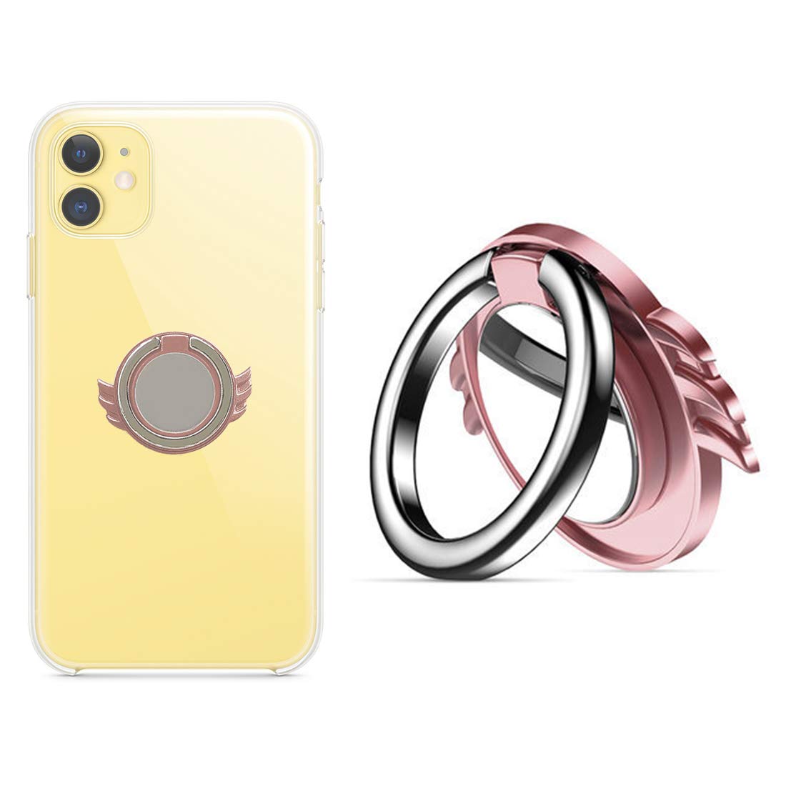 Amazon | スマホ リング 薄型 天使の羽 ホールドリング スタンド機能