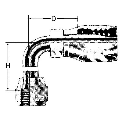 Fitting, Elbow, 5/16 In Hose, 5/8-18 SAE