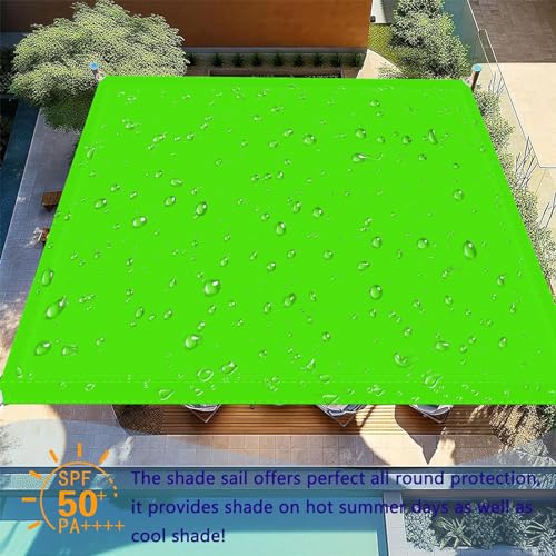 Voile d'ombrage rectangulaire 2x3m vert tendre avec kit de fixation - 3
