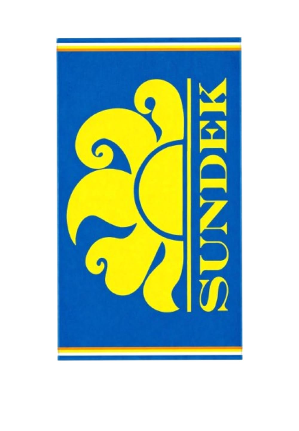 SUNDEK Reef - Telo mare da uomo, blu e giallo, con logo
