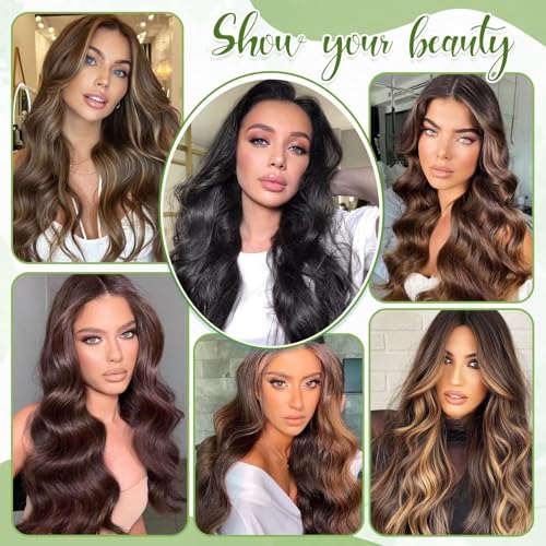Image of Dark Brown Clip in Hair Extensions Real Human Hair, 18inch /8pcs Seamless Invisible Human Hair Clip in Extensions for Women, 10A Brazilian Virgin Remy Human Hair Extensions Clip ins Double Weft 70g