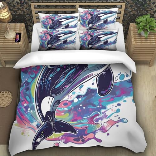 Housse de couette fleurs d'oranger 200x200 microfibre résistante lit double