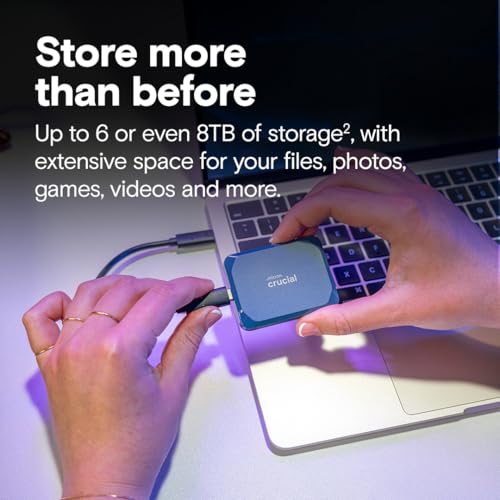 image for Crucial X10 6TB Portable SSD, Up to 2,100MB/s, USB 3.2 USB-C, External