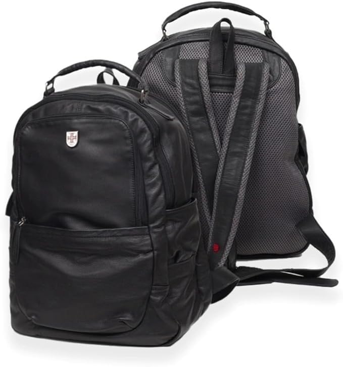 Mochila Office do Vasco da Gama em Couro - Preto