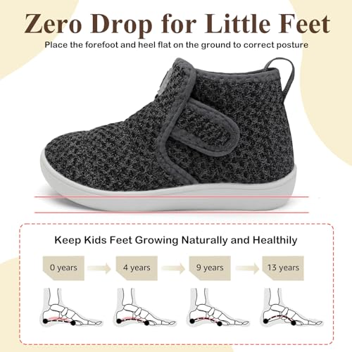 QFH Toddler Shoes Boys Girls Sneakers Comfy Barefoot Shoes Kids Adjustable Hook and Loop Walking Shoe Wide Toe Box Breathable Shoe3
