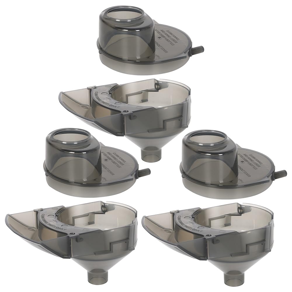 MIHAUS 2 Pieces Replacement Parts Compatible with Baby Brezza Formula Pro Advanced FRP0046 Replacement Funnel and Cover. Grey, Gray, Funnel01, Pack of 3