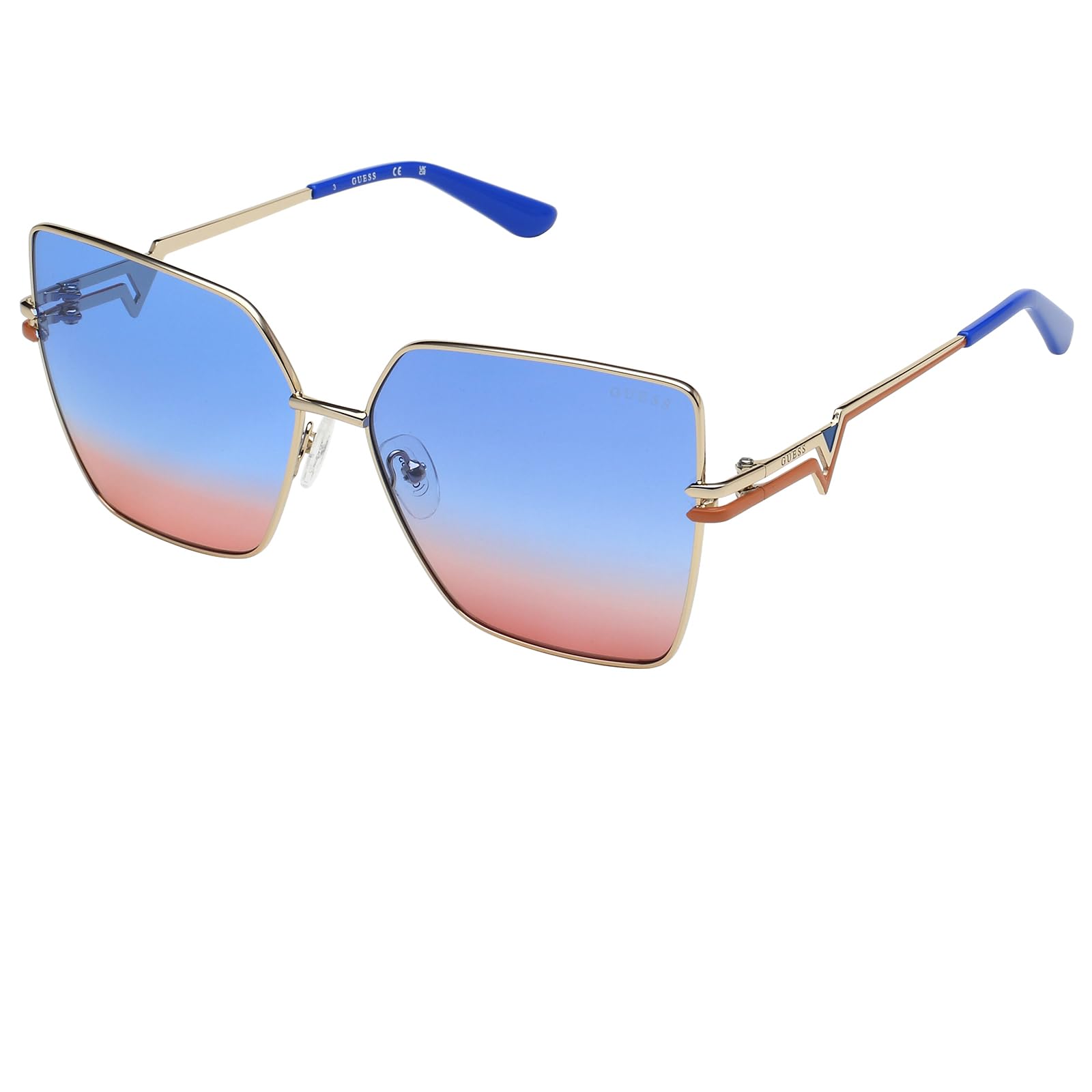guess Women Gu7733 Gold/Gradient Cat Eye Sunglasses Blue One Size-picture-27