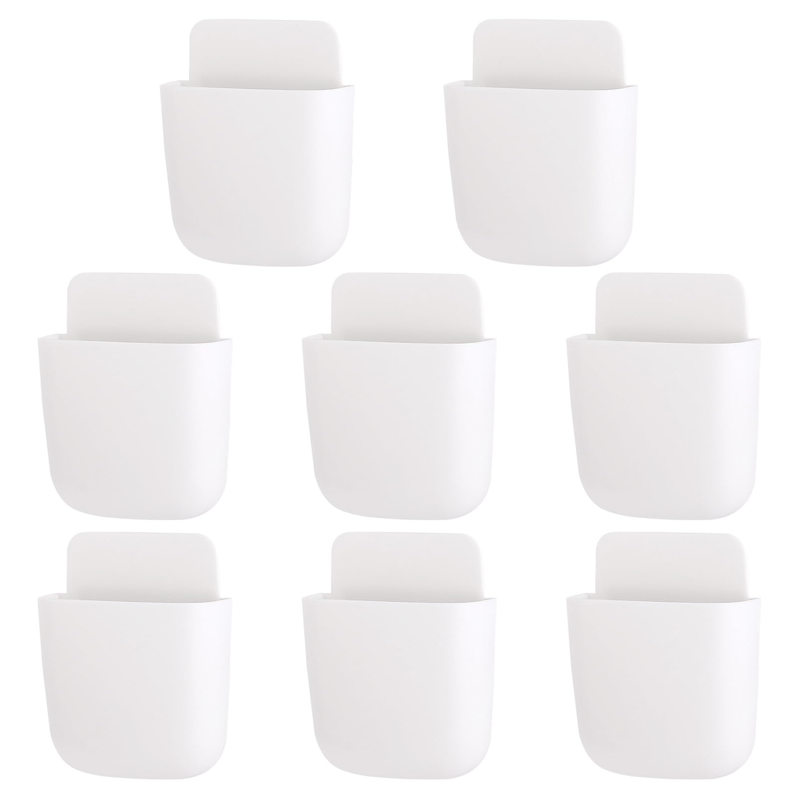 Tecbeauty 8 Pcs Remote Control Holder Self Adhesive Wall mounted Storage Box Phone Charging Pen Holder Organizer for Home Office School