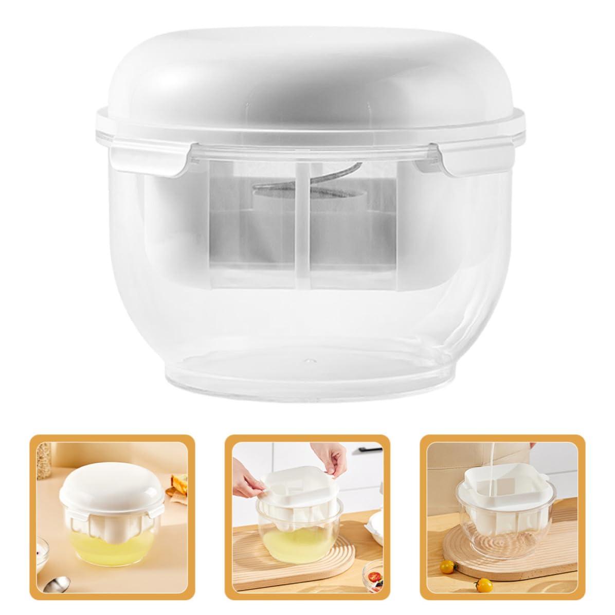 Filtro Colador de Yogur Blanco de Gran Capacidad Malla Fina