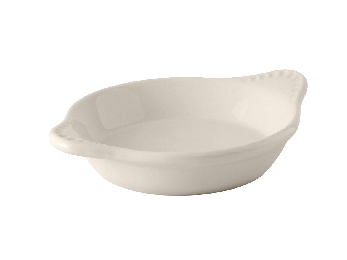 Tuxton China BEN-0902 Shirred Egg, 9 oz., 7-3/4" x 6-1/8" x 1" H, Round, Microwave and Dishwasher Safe, Oven Proof, Fully Vitrified, Ceramic, DuraTux, American White/Eggshell, Pack of 12