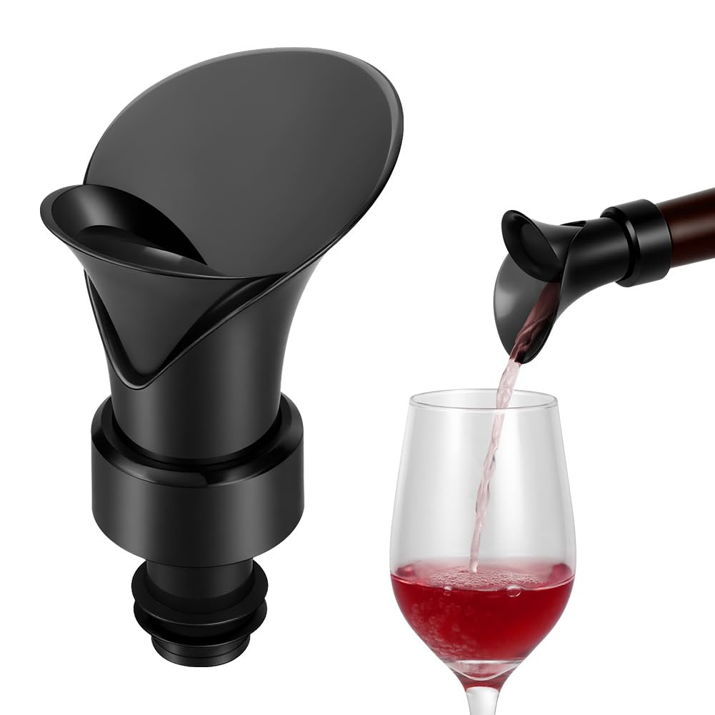 HOTUT Wine Aerator Pourer, Red Wine Air Aerator Pourer Breather with Drip-Free Pouring Edge, Decanter Aerating Accessories Gift, Improves Taste and Smell Immediately, Gift Box Included