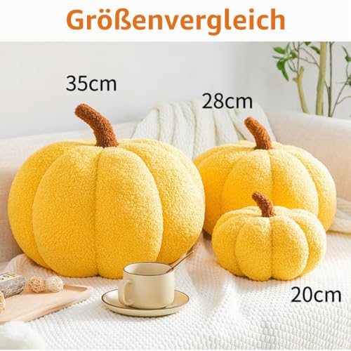 Ventouse Kürbis Kissen Pumpkin Pillow Halloween Decoration Gelb 28cm – Ansicht 5