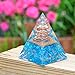 Orgone Pyramid – Emotional Healing Aquamarine Nubian Orgonite Pyramid for – Emf Protection Meditation Orgone Energy Generator - Anti Aging Crystal Yoga Self Relief