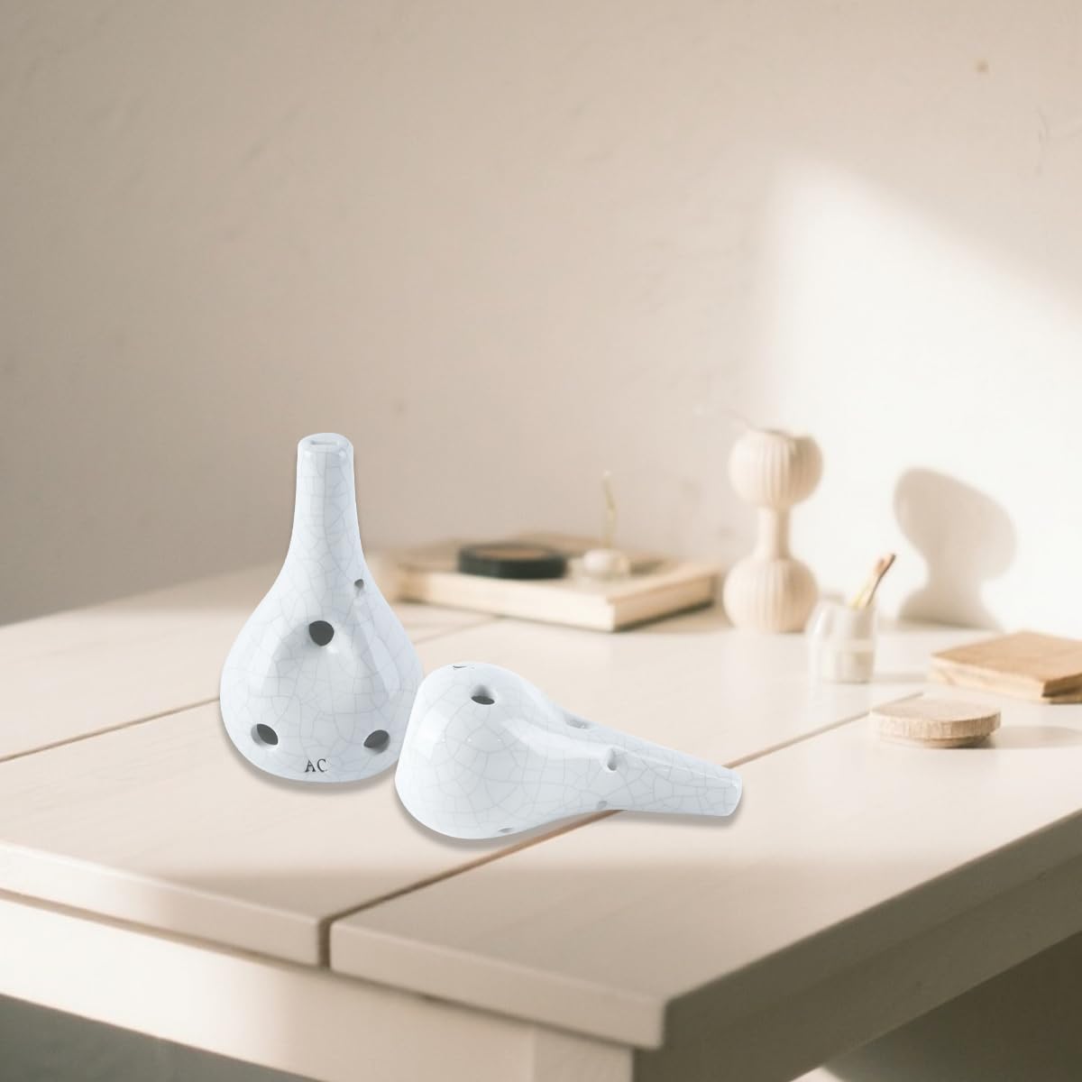 Alnicov Ocarina à 6 trous - Style Alto C Ocarina - Ice Crack Glazed