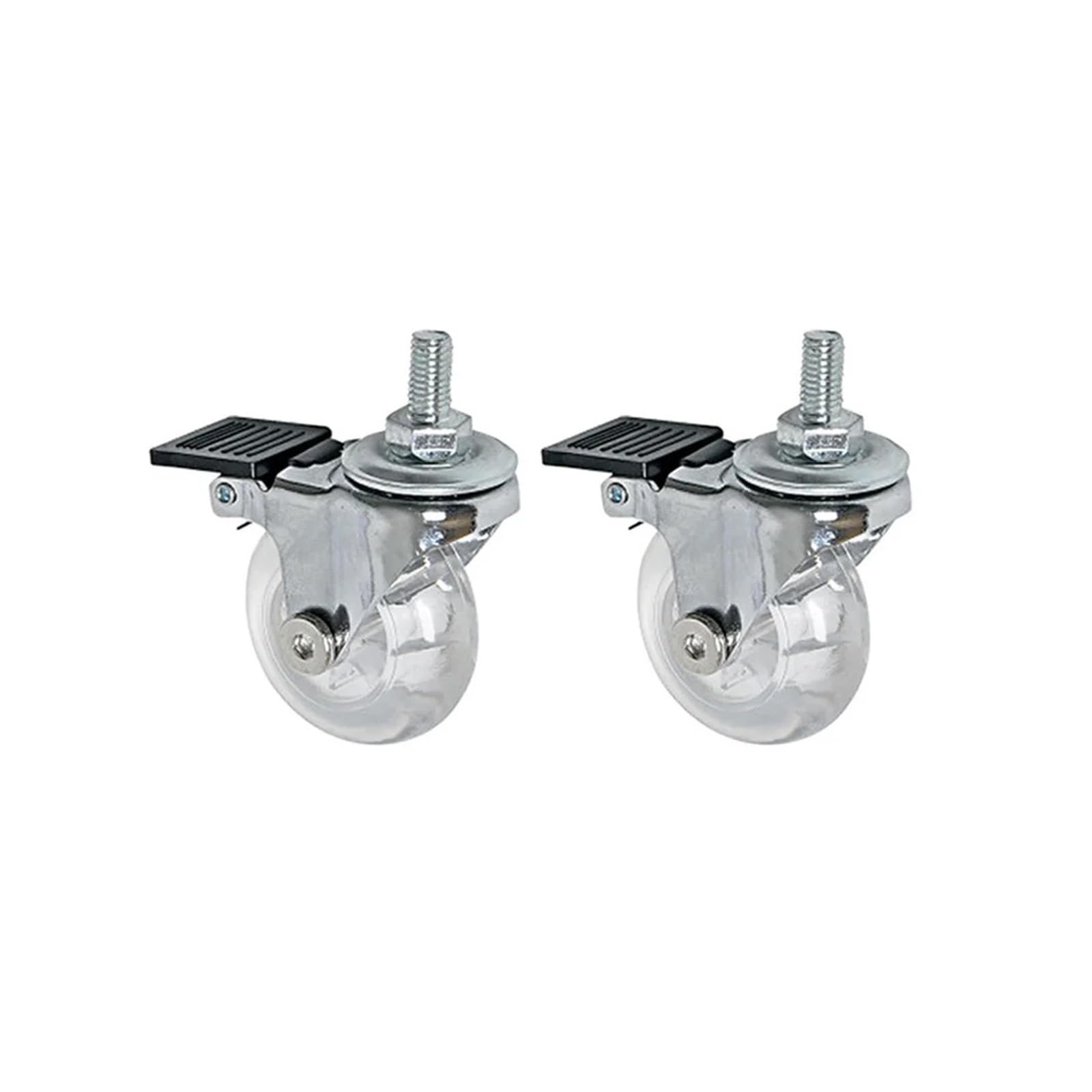 Ruote piroettanti in PU filettate M8 x 15 mm - Ruote industriali silenziose e Resistenti da 1,5/2 Pollici per carrelli, banchi da Lavoro e mobili - Rulli universali per Una Mobilità fluida