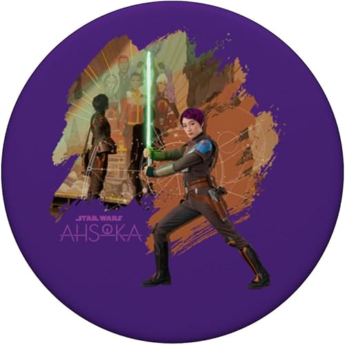 Miniatura 3 de Star Wars Ahsoka - Mural de Sabine Wren y sable de luz PopSockets estándar PopGrip