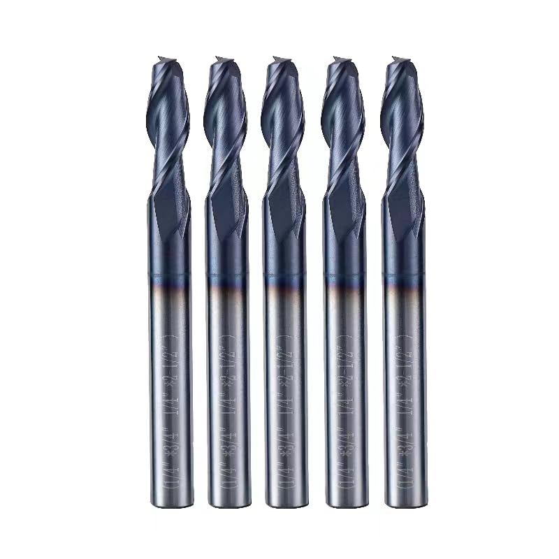 Image of Square End Mills Set JESTUOUS Carbide 2 Spiral Flute Titanium Coating Drill Bits 1 /4 inch Shank Dia.3 /4 inch Cut Length for Milling Metal,5 Pieces