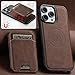 PASNEW Case for Samsung Galaxy S24 Ultra with Card Holder,[Compatible with Magsafe Wireless Charging] Wallet Leather Shockproof Protection Magnetic Shell for S24Ultra,6.8 inch,Brown