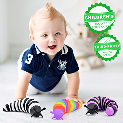 Cevioce Fidget Toys, Fidget Slugs Toy, Sensory Slug Fidget Toy For Kids & Adults, 3Pcs Cute Autism Sensory Toys For Autistic Children, Toddler Toys｜ Stress Relief Toy, Great Gift For Adhd #TOP1
