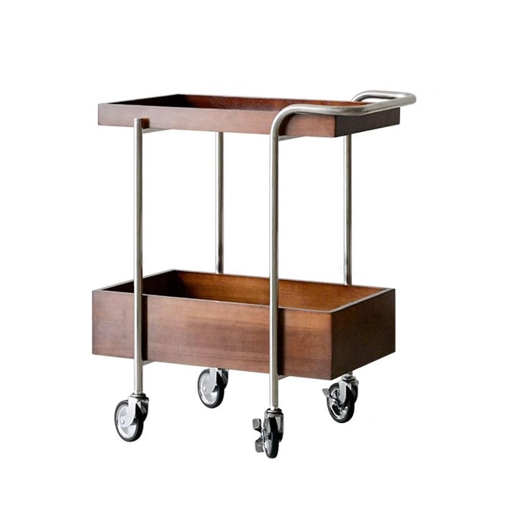 eexbz Sofa Household Movable Cart Living Room Stainless Steel Storage Rack Wood Color Sofa Side Table Sofas for Living Room