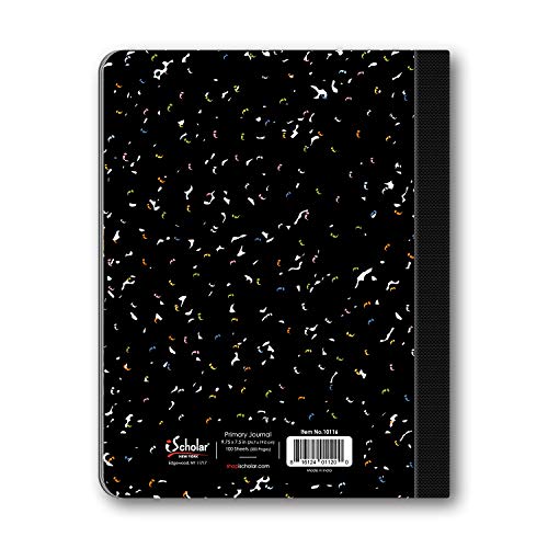 iScholar-Primary-Composition-Book-Journal-Unruled-Top-5-Inch-Ruled-Bottom-Half-100-Sheets-975-x-75-Inches-Black-Marble-10116