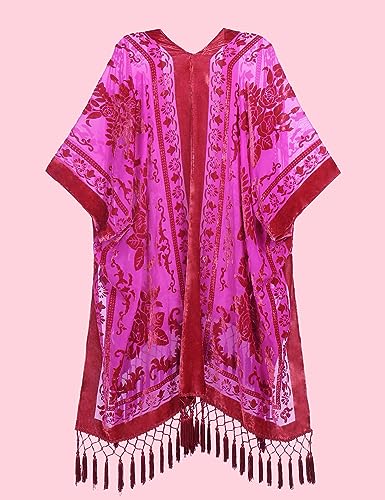 Image of MJ SERECA Women's Casual Long Velvet Kimono