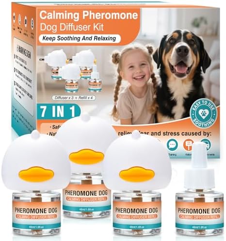 Dog Calming Pheromones Diffuser to Calm Pet 7 In 1 Advanced Kit A...
