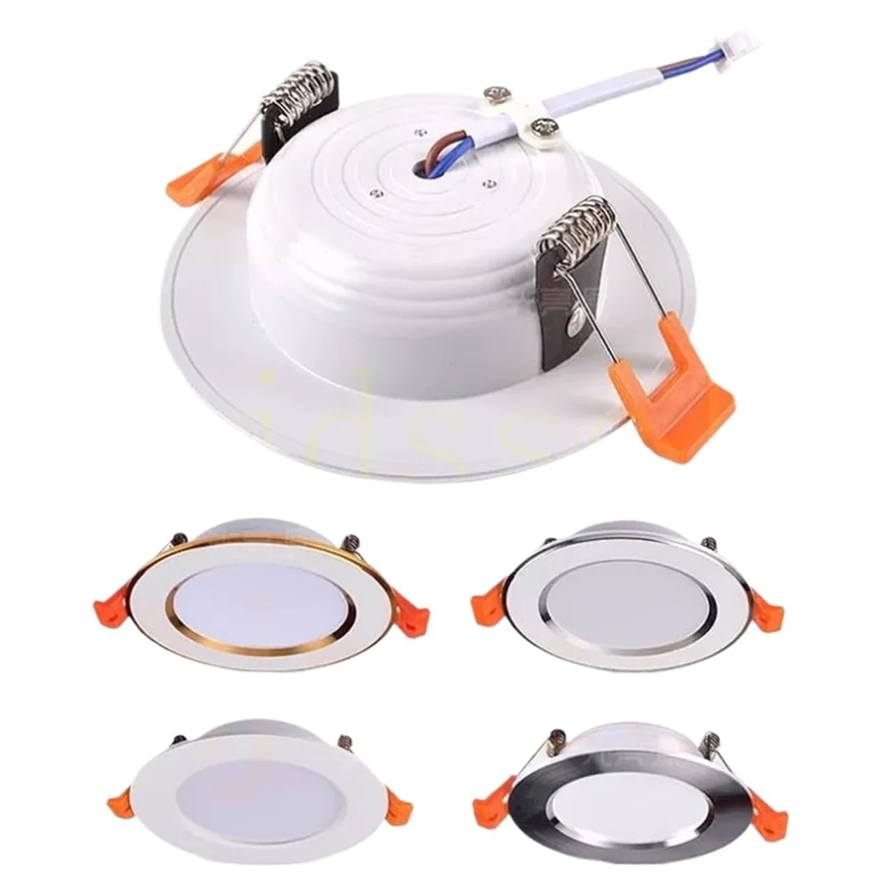 Genérico Luz descendente LED de 220V, foco tres colores con atenuación 5W, 7W, 9W, 12W, 15W, luz empotrable techo, lámpara blanca fría y cálida(Sliver,WHITE 4000K_15W)