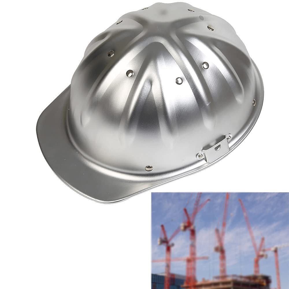 Casco de Seguridad, Casco de Aluminio Casco de Trabajo La Ranura Superior de la Costilla está fijada por Ocho Remaches Cascos Duros de ingeniería de Sitio de reducción de vibración de 4