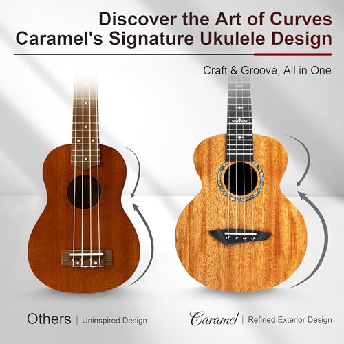 Image of Caramel CAG47 Glossy Red African Mahogany 23 inch Concert Ukulele for Beginner