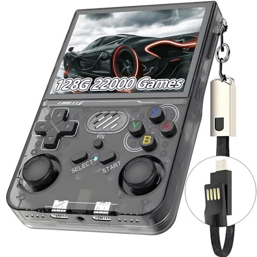 Consola De Juegos Portátil R36XX, Sistema Linux De Código Abierto, 22000 Juegos Clásicos 12 Emuladores, Pantalla OCA IPS De 3,5 ″ 640*480 De Resolución Consola De Videojuegos Portátil Black||64GB