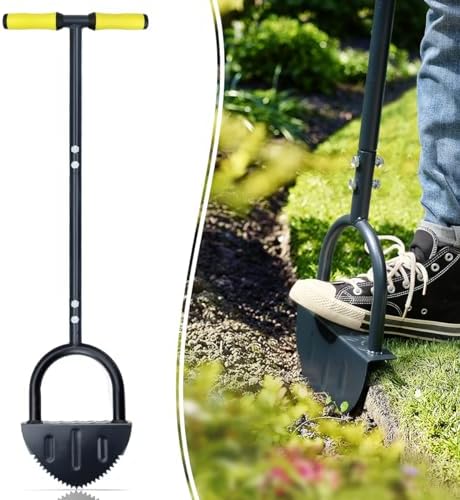 Colwelt Saw-Tooth Edger Lawn Tool, Half Moon Lawn Edger with T-Gr...
