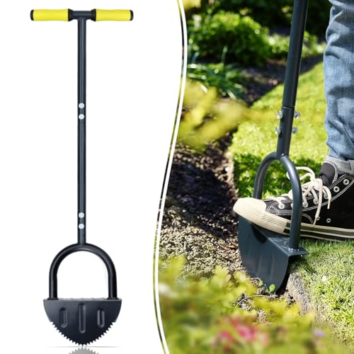 Colwelt Saw-Tooth Edger Lawn Tool, Half Moon Lawn Edger with T-Grip, Sidewalk Grass Long Handled Step Edger, 38-Inch by Colwelt - Used condition - US$27.26