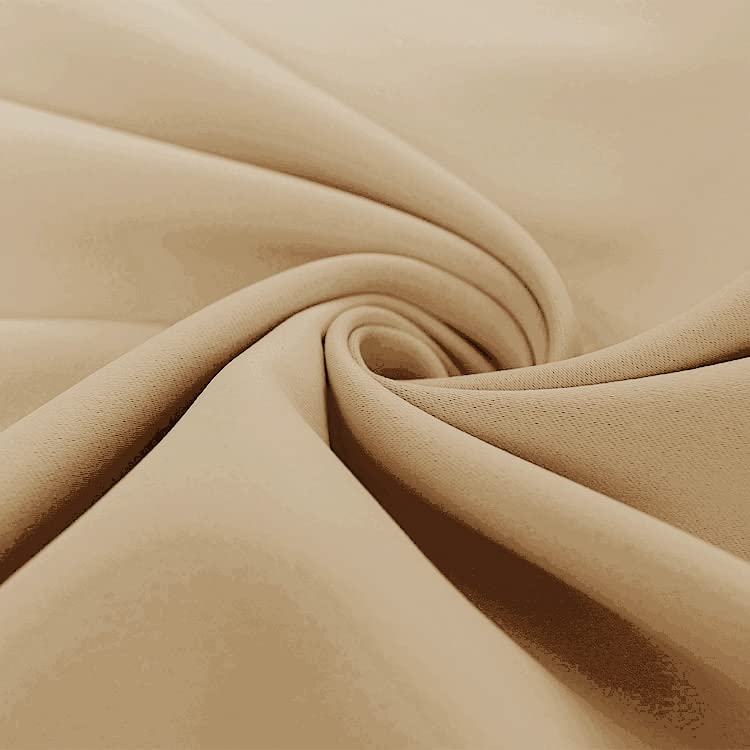 DREAM CARE Solid Blackout Curtains for Door | Size: 7 Feet (213.36 cm) | Set of 2 (Beige) 4