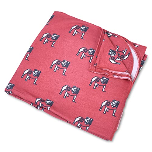Image of Three Little Anchors University of Georgia Knit Swaddle Blanket – Ultra-Soft, Stretchy Newborn Blanket | Officially Licensed UGA Baby Gift