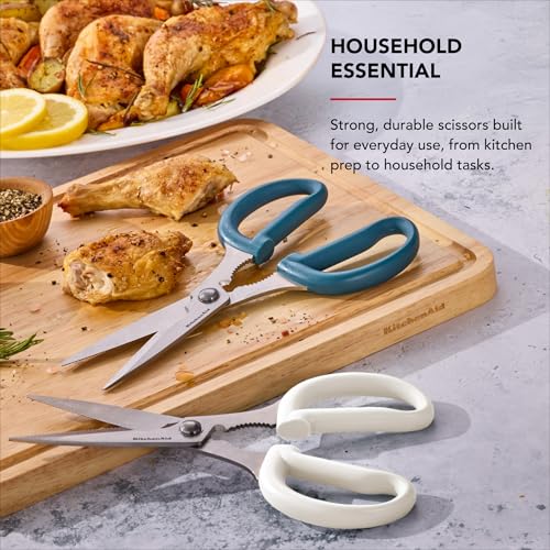 Image of KitchenAid Multipurpose Shear Set, Versatile Scissors with Nutcracker, Bottle Opener, Ergonomic Handles with Protective Blade Covers, 2-Piece