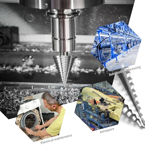 Miniatura 7 de Broca Escalonada, Broca Cónica Hss Titanio 5 35mm Broca Hss Eje Triangular De 10 Mm Broca Conica De 13 Niveles Para Madera, Plástico, Latón, Aluminio, Pvc