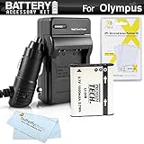 Battery And Charger Kit For Olympus Stylus SZ-15 SZ-16 iHS, TG-830 iHS, Tough TG-850 iHS, TG-860, TG-870 Digital Camera Includes Extended Replacement (1000Mah) LI-50B Battery + Ac/Dc Charger + More
