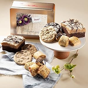 Dulcet Gift Basket Sympathy Classic Old Fashioned Gift Tin Box Assorted Gourmet Treats Ideal Gift for Men, Women, Family, and, Friends.