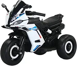 Moto Elétrica Infantil Mini 3 Rodas Frente/Ré Maxi Toys (Branco)