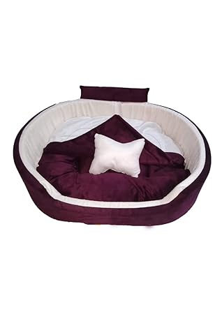 UR PET Supplier Durable Warm Dog Bed, Washable Sleeping Puppy Bed, Soft Calming Cat Beds for Indoor,Outdoor (BrownWhite) (Size : XL)