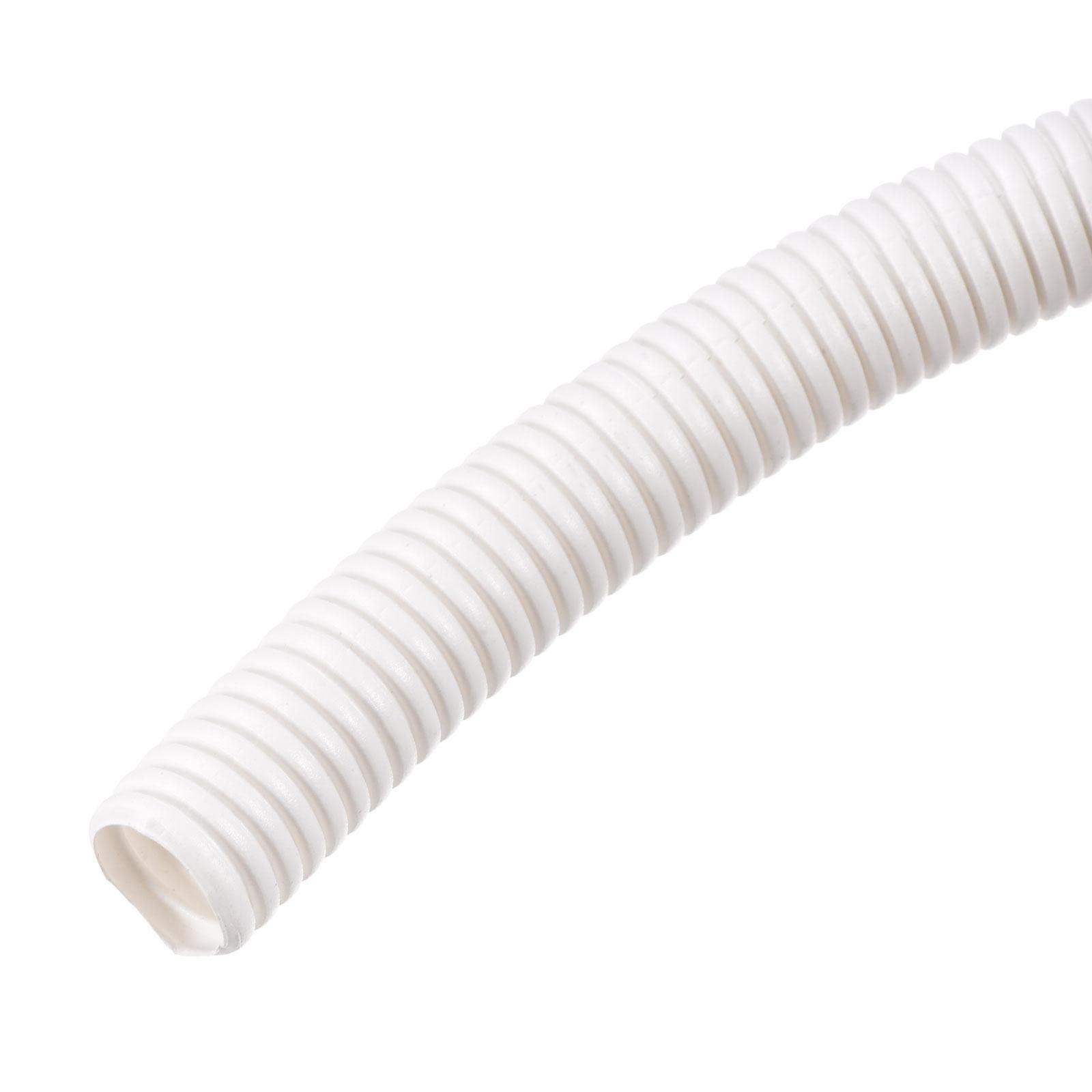 Tool parts Wire Loom Tubing Corrugated Pipe Conduit - 16M/52.5ft Length 20x25mm White