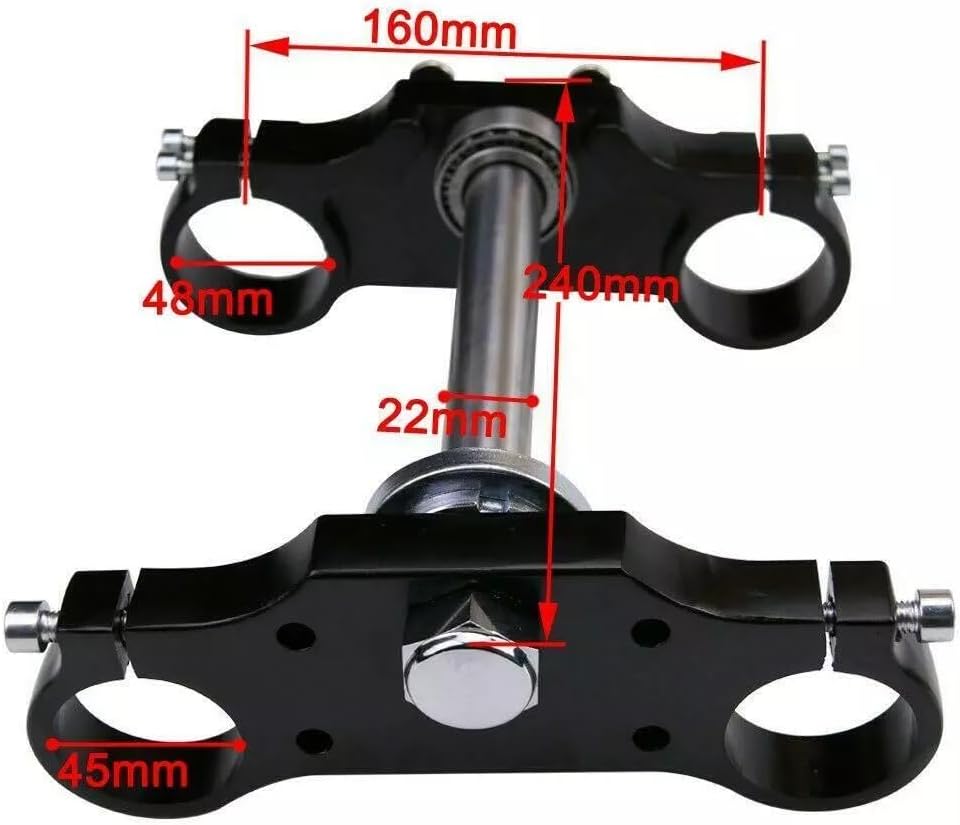 Front Forks Shock Triple Tree Clamp Fit For Dirt Pit Bike 110cc 125cc, 45/48mm Triple Tree Clamp Front Forks Shock For Pit Dirt Bike,Aluminum Alloy Front Fork Set Pair and Triple Tree Set Clamp