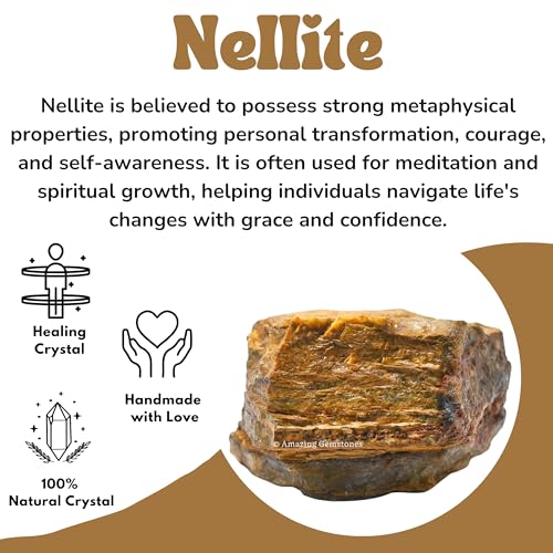 Image of Amazing Gemstone 2 Pieces Nellite Raw Crystals and Healing Stones, Natural Rocks for Tumbling and DIY Raw Stones and Crystals