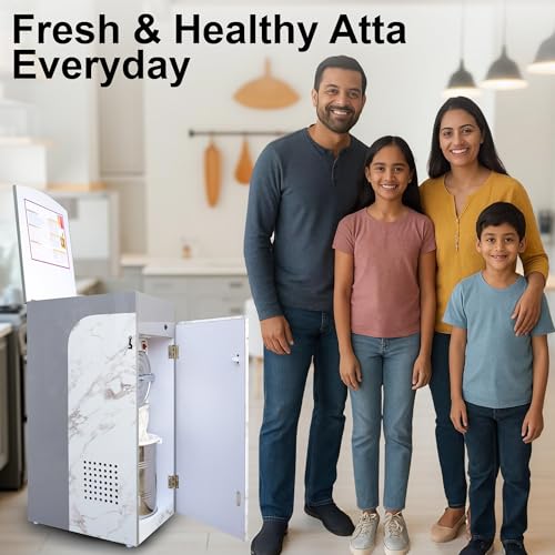 Image of Fully Automatic Domestic Atta Chakki Flour Mill with Inbuilt Vacuum | 8-10 Kg /Hr Grinding | 4.5 Kg Hopper | 2880 RPM | Grinds 50+ Grains & Spices | 7-Year Motor & Lifetime Chamber Warranty