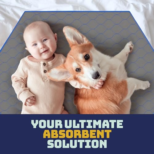 Image of Katziela Washable Pet Pads - (2 Pack 36In x 41In Hexagon) Super Absorbent Waterproof Reusable Dog Pee Pads for Dogs, Washable Puppy Pads for Potty Training, Housebreaking Washable Pee Pads for Dogs