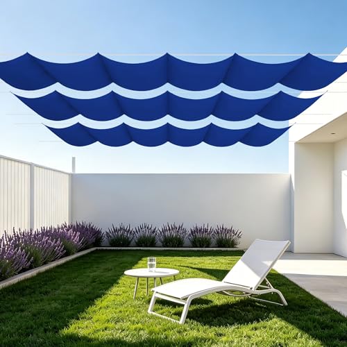 Toile ombrage rétractable vague filet dombrage rectangle bleu
