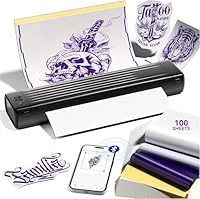 Itari A886 Tattoo Stencil Drucker Bluetooth mit 100 Blätter Papier, Schablone Drucker Übertragungskits für Anfänger und Künstler, Thermodrucker Tattoo Maschine Kompatibel mit Smartphone & PC, Schwarz