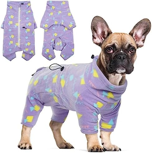 Hjyokuso Cosy Polar Fleece Coat For Dogs, Full Body Jacket With Four Leg, Adjustable Jumpsuit With Zipper Closure, Winter Clothes Ideal For Pet Dog Outdoor Or Indoor, For Small Medium Large Dogs -XXS
