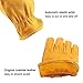 OZERO Leather Work Gloves for Men: 3 Pairs Driver Gloves Abrasion Resistant Cowhide with Reinforced Palm for Heavy Duty Gardening Yard Work DIY Gold X-Large